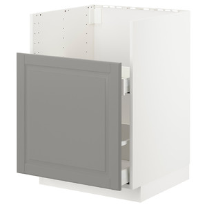 METOD Base cab f TALLSJÖN sink, white/Bodbyn grey, 60x60 cm