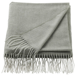 HOLMVI Throw, light grey-green, 120x160 cm