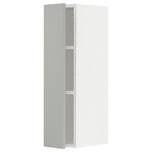 METOD Wall cabinet with shelves, white/Havstorp light grey, 20x80 cm