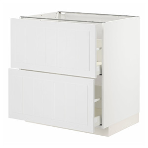 METOD / MAXIMERA Base cb 2 fronts/2 high drawers, white/Stensund white, 80x60 cm