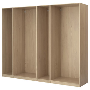 PAX 4 wardrobe frames, white stained oak, 300x58x236 cm