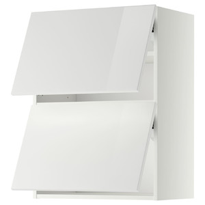 METOD Wall cabinet horizontal w 2 doors, white/Ringhult white, 60x80 cm
