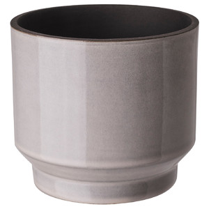 HONUNGSPALM Plant pot, in/outdoor/grey/beige, 12 cm