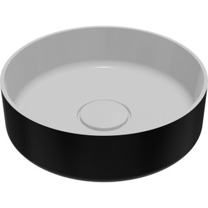 GoodHome Countertop Wash Basin Apanas 38 x 38 cm, black/white