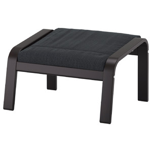 POÄNG Footstool, black-brown, Hillared anthracite