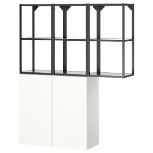 ENHET Storage combination, anthracite/white, 120x32x150 cm