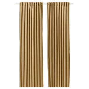 SANELA Curtains, 1 pair, beige-yellow, 140x300 cm