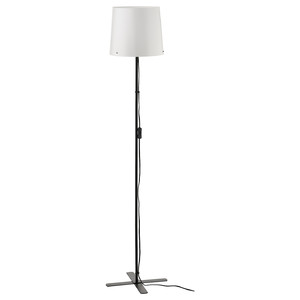BARLAST Floor lamp, black, white, 150 cm