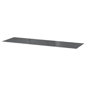 MALM Glass top, transparent grey, 160x48 cm