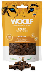 Woolf Soft Cubes Monoprotein Rabbit Snacks for Dogs 100g