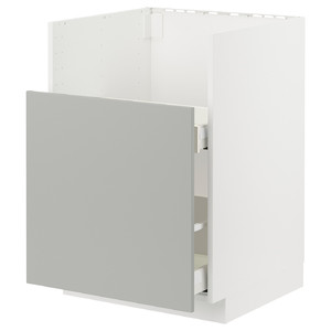 METOD Base cab f TALLSJÖN sink, white/Havstorp light grey, 60x60 cm