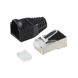LogiLink Plug Connector CAT.6, 100pcs, shielded, black
