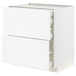 METOD / MAXIMERA Base cb 2 frnts/2 low/1 md/1 hi drw, white Enköping/white wood effect, 80x60 cm