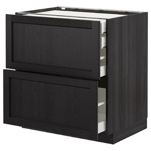 METOD/MAXIMERA Base cb 2 frnts/2 low/1 md/1 hi drw, black/Lerhyttan black stained, 80x61.9x88 cm