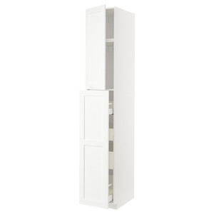 METOD / MAXIMERA Hc w p-o func 1dr/4drw, white Enköping/white wood effect, 40x60x240 cm