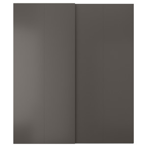 HASVIK Pair of sliding doors, dark grey, 200x236 cm