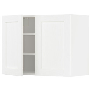 METOD Wall cabinet with shelves/2 doors, white Enköping/white wood effect, 80x60 cm