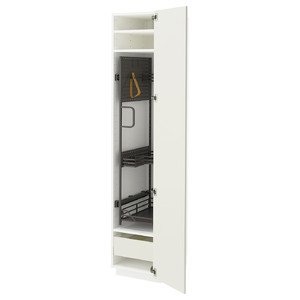 METOD / MAXIMERA High cabinet with cleaning interior, white/Veddinge white, 40x60x200 cm