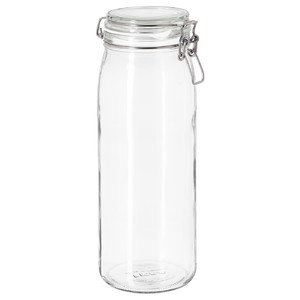 KORKEN Jar with lid, clear glass, 2 l