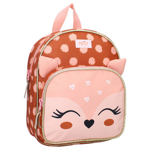 Pret Children's Backpack Preschool Deer Giggle brown pink