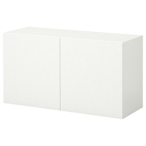 BESTÅ Wall-mounted cabinet combination, white/Laxviken, 120x42x64 cm