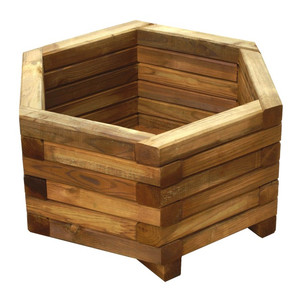 Wooden Hexagonal Planter 60 x 60 x 30 cm