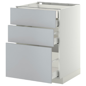 METOD / MAXIMERA Base cb 3 frnts/2 low/1 md/1 hi drw, white/Veddinge grey, 60x60 cm