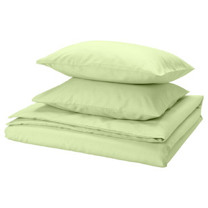PILTANDVINGE Duvet cover and 2 pillowcases, light green, 200x200/50x60 cm