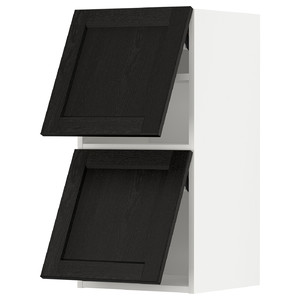 METOD Wall cabinet horizontal w 2 doors, white/Lerhyttan black stained, 40x80 cm