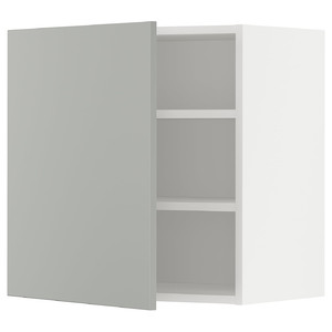 METOD Wall cabinet with shelves, white/Havstorp light grey, 60x60 cm