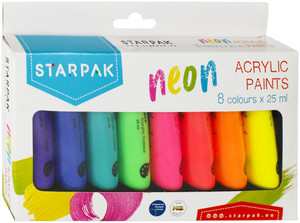 Starpak Neon Acrylic Paints 8 Colours x 25ml