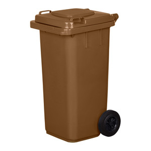 Waste Bin with Wheels Wheelie 240L, brown
