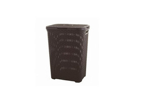 Curver Laundry Basket Natural Style 60l, dark brown