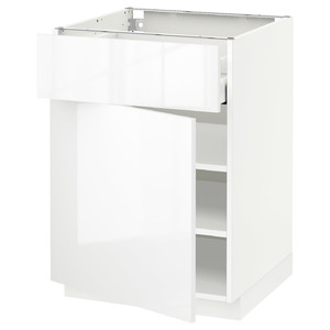 METOD / MAXIMERA Base cabinet with drawer/door, white/Ringhult white, 60x60 cm
