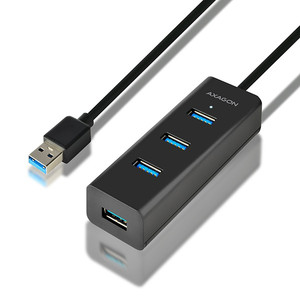 AXAGON Charging Hub HUE-S2BL 4x USB 3.2 Gen 1 1.2m Cable, MicroUSB Charging