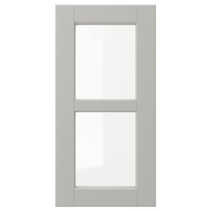 LERHYTTAN Glass door, light grey, 30x60 cm