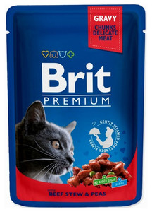 Brit Premium Cat Adult Beef Stew & Peas 100g