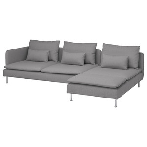 SÖDERHAMN 4-seat sofa with chaise longue, and open end Tonerud/grey