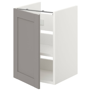 ENHET Bs cb f wb w shlf/door, white, grey frame, 40x40x60 cm