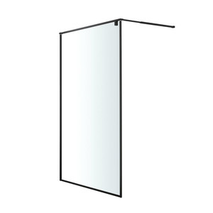 GoodHome Walk-in Shower Enclosure Ezili 100 cm, black/transparent