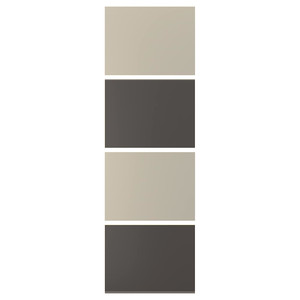 MEHAMN 4 panels for sliding door frame, dark grey/beige, 75x236 cm
