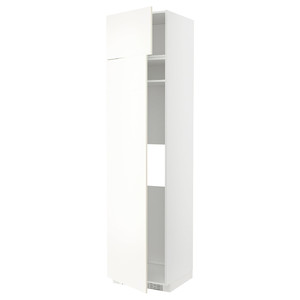 METOD Hi cab f fridge or freezer w 2 drs, white/Vallstena white, 60x60x240 cm