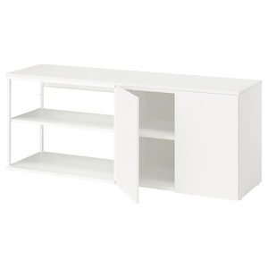 PLATSA Open storage combination w 2 doors, white Fonnes/white, 160x42x63 cm