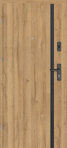 Flat Entrance Door Ateron 80, left, grandson oak/black