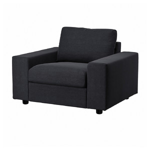 VIMLE Armchair, with wide armrests/Saxemara black-blue