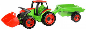 Lena Tractor with Trailer, red-green, 3+