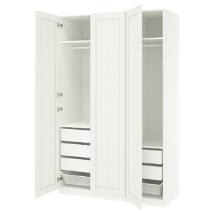 PAX / GULLABERG Wardrobe combination, white/white, 150x60x236 cm