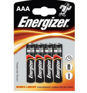 Energizer Alkaline Battery LR-03 Base Type AAA 1.5V 4 Pack