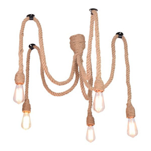 Pendant Lamp Rope Spider 5 x 12 W E27