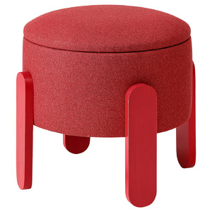 FÖRLUNDA Pouffe, with storage/Tonerud red